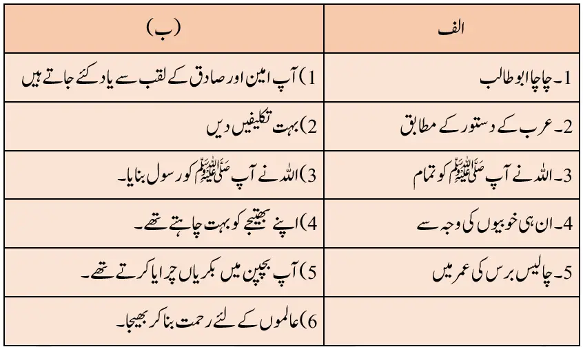 Notes For Class 5 Urdu Lesson Rehmat e Alam |  پنجم جماعت اُردو نوٹس سبق رحمتِ عالم