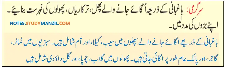 Notes For Class 5 EVS Lesson Zirat (Kashtkari) | پنجم جماعت ماحولیاتی مطالعہ نوٹس سبق زراعت (کاشت کاری) 18 - Study Manzil Notes Notes For Class 5 EVS Lesson Zirat (Kashtkari) | پنجم جماعت ماحولیاتی مطالعہ نوٹس سبق زراعت (کاشت کاری)