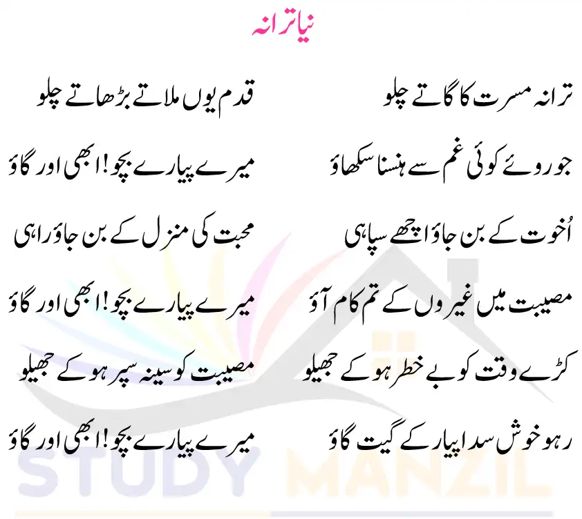 Notes For Class 6 Urdu Lesson Pyare Bacho | ششم جماعت اُردو نوٹس سبق پیارے بچّو