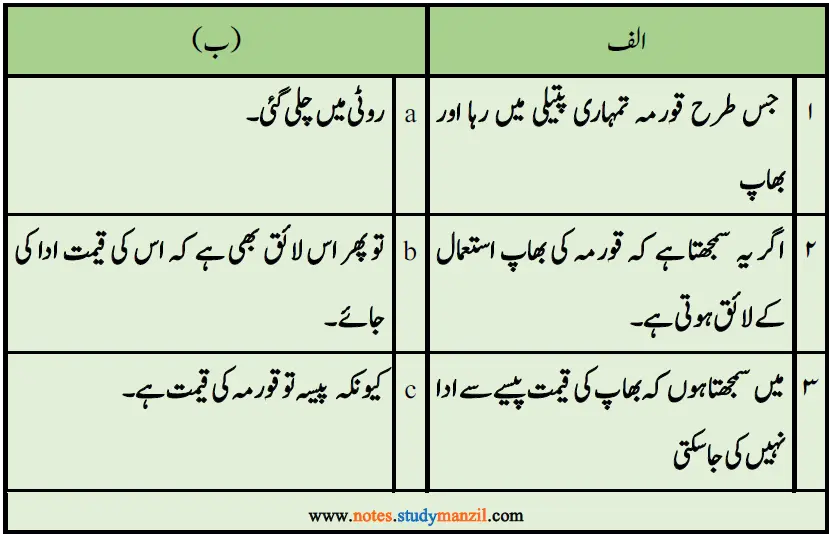 Notes For Class 8 Urdu Lesson Bhaap Ki Chori | ہشتم جماعت اُردو نوٹس سبق بھاپ کی چوری | www.notes.studymanzil.com