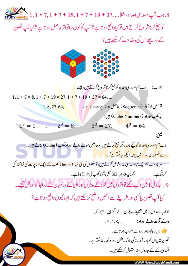 NCERT Solutions For Class 6 Maths Chapter-1 Riyazi Me Pattern| ششم جماعت ریاضی نوٹس سبق ریاضی میں پیٹرن 18 - Study Manzil Notes Notes For Class 6 Maths Chapter-1 Riyazi Me Pattern | ششم جماعت ریاضی نوٹس سبق ریاضی میں پیٹرن | www.notes.studymanzil.com