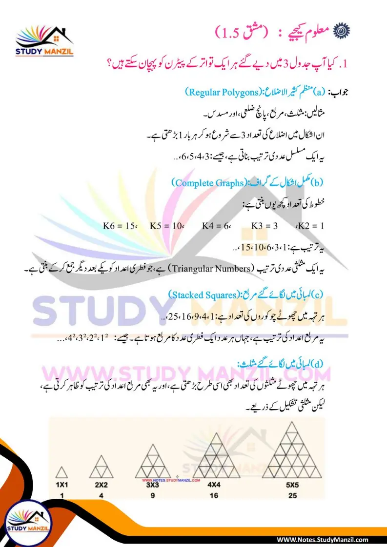 NCERT Solutions For Class 6 Maths Chapter-1 Riyazi Me Pattern| ششم جماعت ریاضی نوٹس سبق ریاضی میں پیٹرن 20 - Study Manzil Notes Notes For Class 6 Maths Chapter-1 Riyazi Me Pattern | ششم جماعت ریاضی نوٹس سبق ریاضی میں پیٹرن | www.notes.studymanzil.com