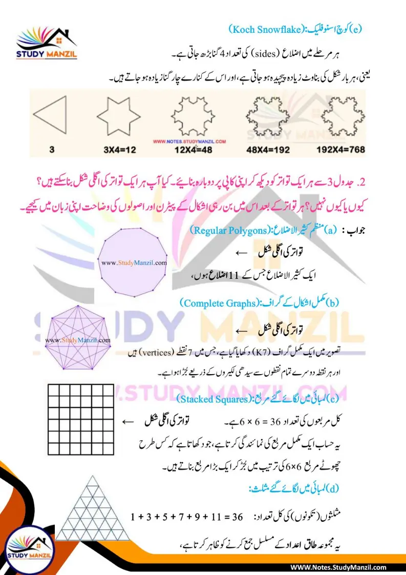 NCERT Solutions For Class 6 Maths Chapter-1 Riyazi Me Pattern| ششم جماعت ریاضی نوٹس سبق ریاضی میں پیٹرن 21 - Study Manzil Notes Notes For Class 6 Maths Chapter-1 Riyazi Me Pattern | ششم جماعت ریاضی نوٹس سبق ریاضی میں پیٹرن | www.notes.studymanzil.com