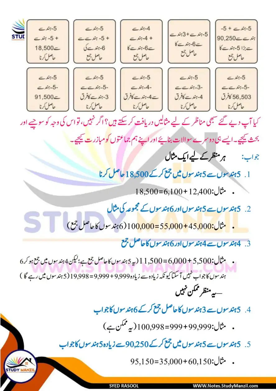 NCERT Solutions For Class 6 Maths Chapter-3 Adad Ka Khel 2 | ششم جماعت ریاضی نوٹس سبق عدد کا کھیل 4 - Study Manzil Notes Notes For Class 6 Maths Chapter-3 Adad Ka Khel | ششم جماعت ریاضی نوٹس سبق عدد کا کھیل | www.notes.studymanzil.com