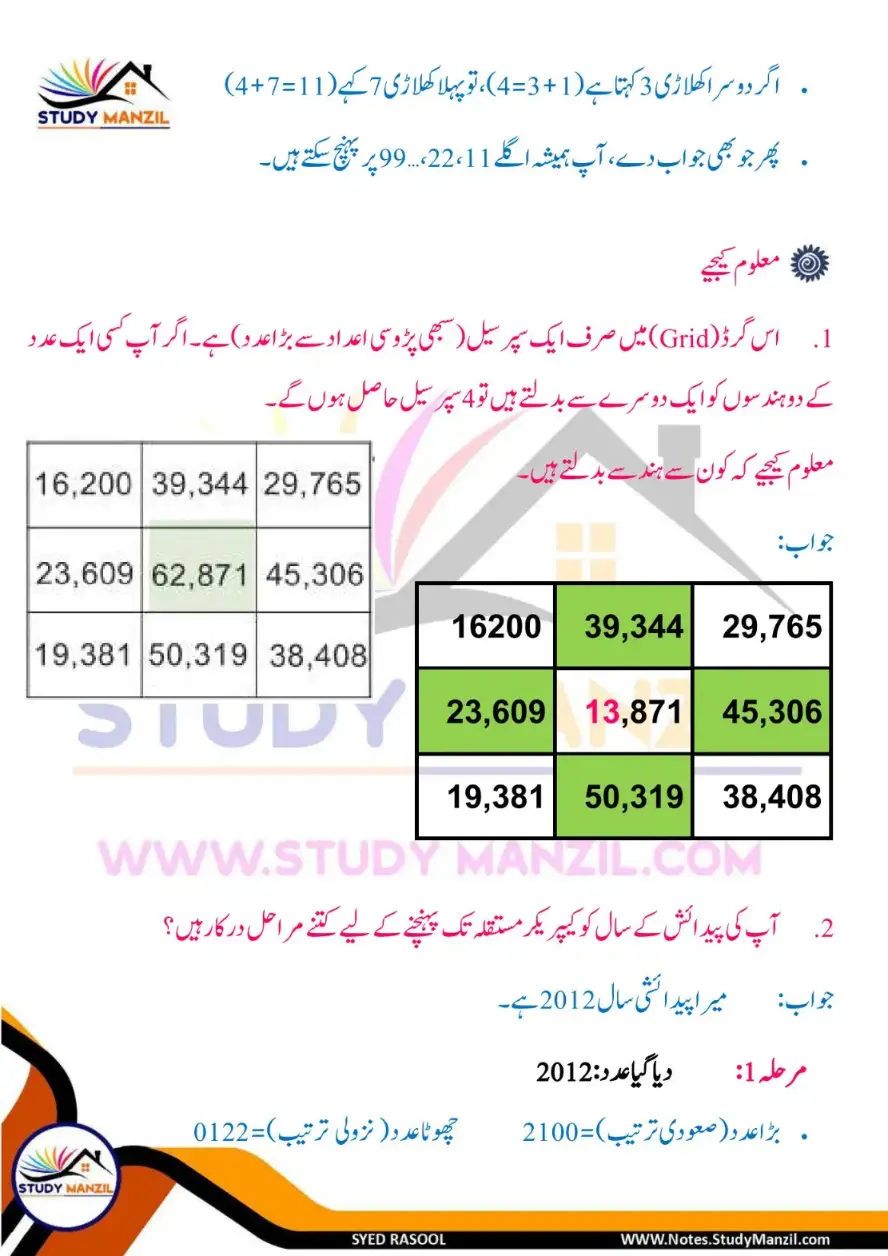 NCERT Solutions For Class 6 Maths Chapter-3 Adad Ka Khel 2 | ششم جماعت ریاضی نوٹس سبق عدد کا کھیل 18 - Study Manzil Notes Notes For Class 6 Maths Chapter-3 Adad Ka Khel | ششم جماعت ریاضی نوٹس سبق عدد کا کھیل | www.notes.studymanzil.com
