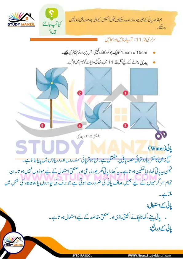 Notes For Class 6 Science Chapter 11 Qudrat k Khazane | ششم جماعت سائنس نوٹس سبق قدرت کے خزانے | www.notes.studymanzil.com