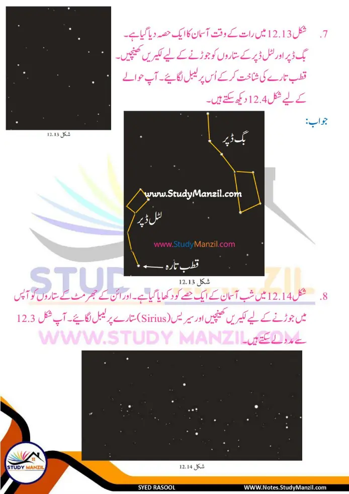 Notes For Class 6 Science Chapter 12 Zameen k us paar | ششم جماعت سائنس نوٹس سبق زمین کے اُس پار | www.notes.studymanzil.com