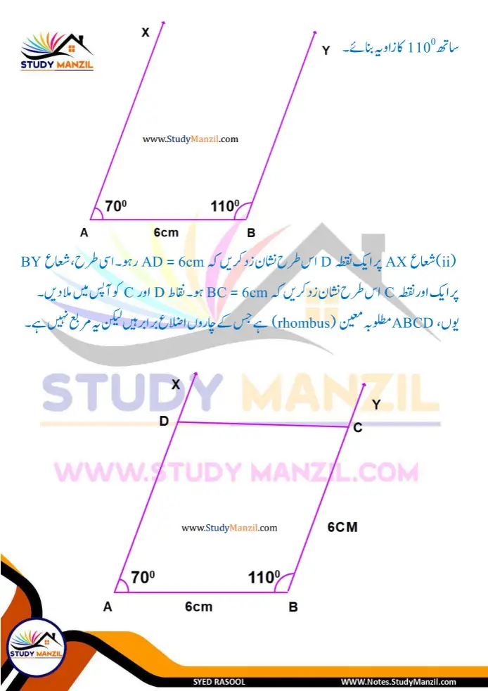 Notes For Class 6 Maths Chapter 8 Tashkilat k sath khelna | ششم جماعت ریاضی نوٹس سبق تشکیلات کے ساتھ کھیلنا| www.notes.studymanzil.com