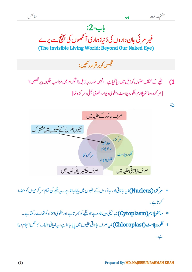Notes For Class 8 Science Chapter-2 Gair Marai Jandaro ki Dunia | ہشتم جماعت سائنس نوٹس سبق غیر مرئی جان داروں کی دُنیا 3 - Study Manzil Notes Notes For Class 8 Science Chapter-2 Gair Marai Jandaro ki Dunia | ہشتم جماعت سائنس نوٹس سبق غیر مرئی جان داروں کی دُنیا | www.notes.studymanzil.com